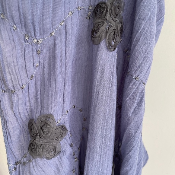 Blue Cotton Wrap / Scarf - Picture 2 of 5